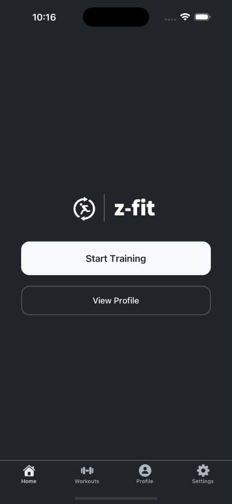z-fit home screen